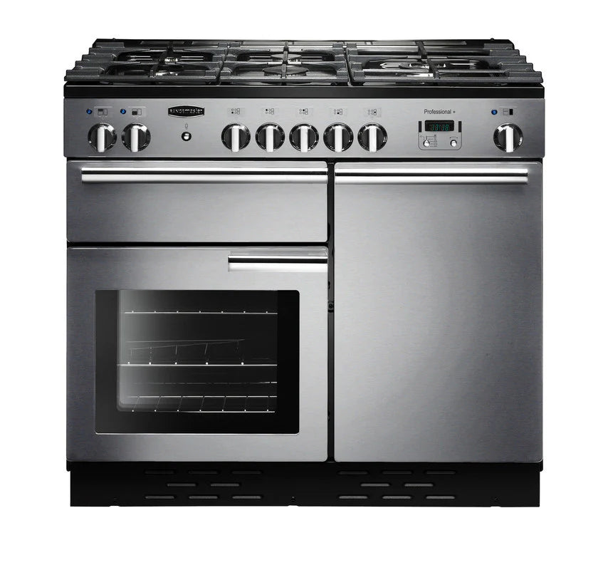 Rangemaster Professional+ 100cm Dual Fuel Range Cooker - Stainless Steel & Chrome | PROP100DFFSS/C