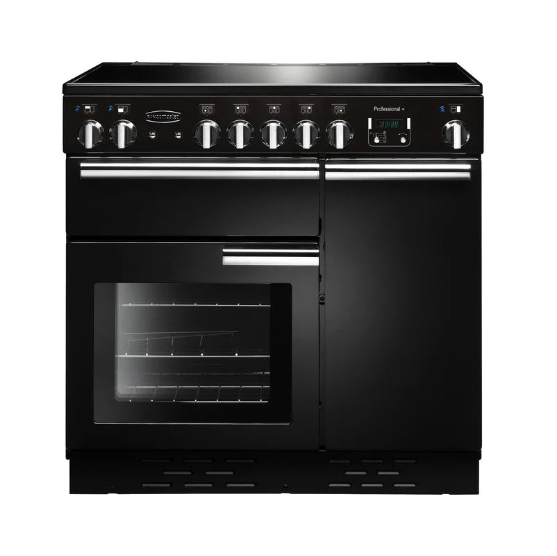 Rangemaster Professional+ 90cm Ceramic Range Cooker - Black & Chrome | PROP90ECGB/C