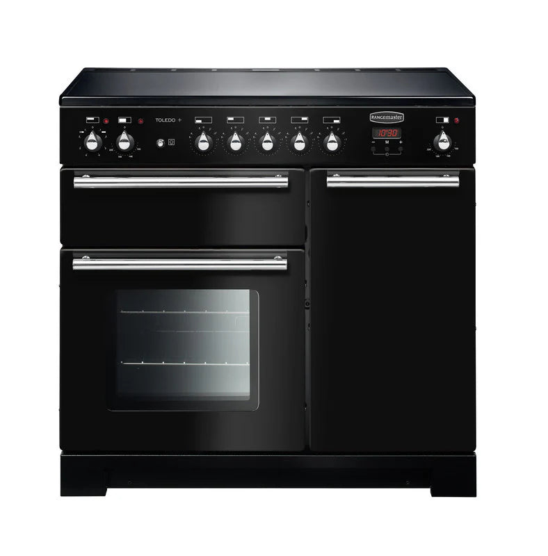 Rangemaster Toledo+ 90cm Induction Range Cooker - Black & Chrome | TOLP90EIGB/C