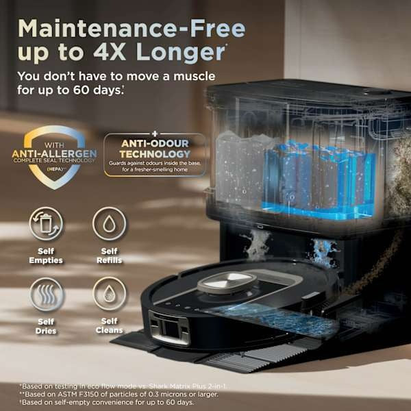 Shark ThermaCharged PowerDetect Robot Vacuum Cleaner - Black | RV2900XEUK