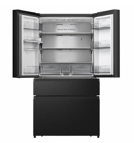 Hisense American Style Fridge Freezer - Black S/Steel | Non-Plumbed Water Dispenser | RF749N4SWFE
