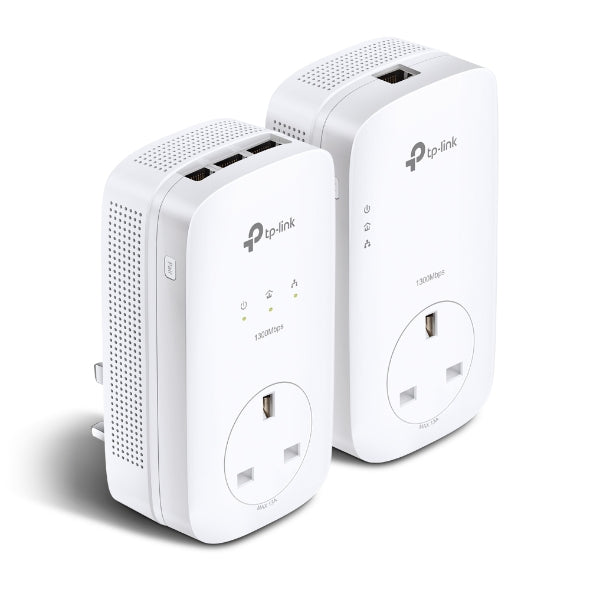 TP Link AV1300 3-Port Gigabit Passthrough Powerline Starter Kit | TL-PA8033PKIT