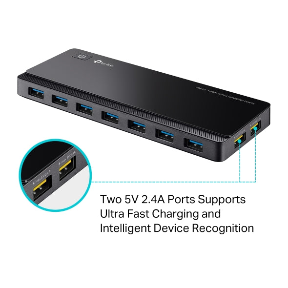 TP Link USB 3.0 7-Port Hub with 2 Charging Ports | UH720
