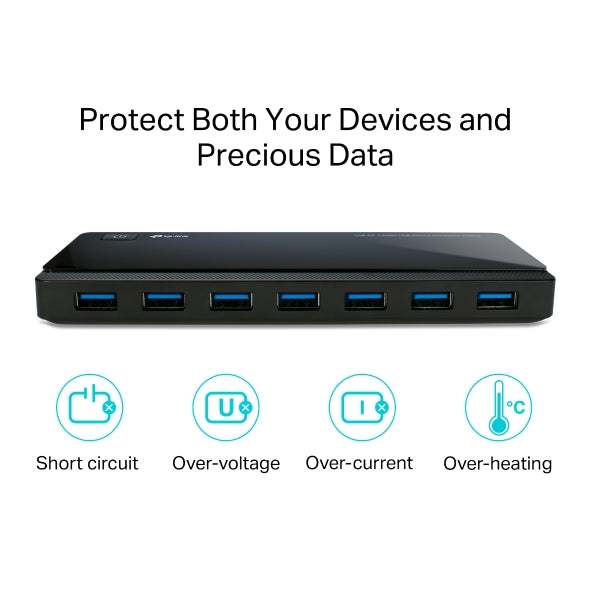 TP Link USB 3.0 7-Port Hub with 2 Charging Ports | UH720