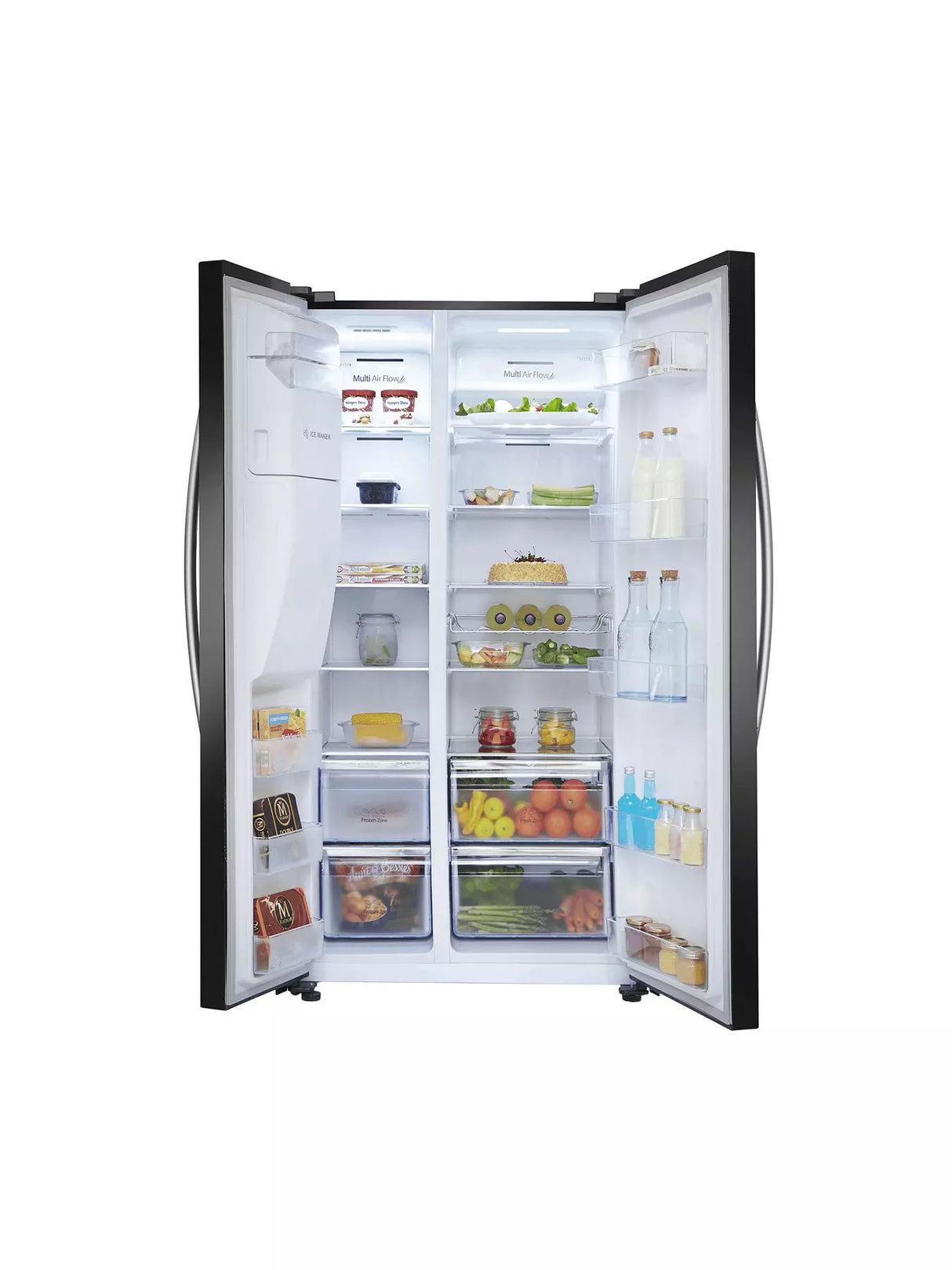Hisense American Fridge Freezer - Black | Plumbed Ice and Water | RS694N4IBE