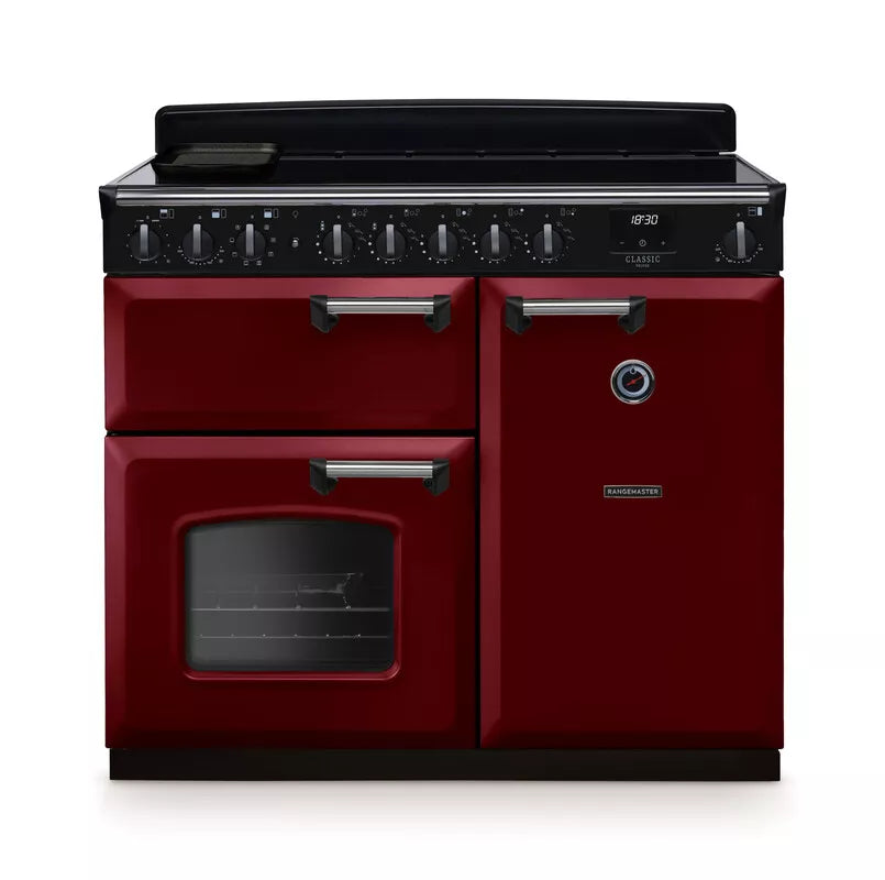 Rangemaster Classic Deluxe 100cm Induction Range Cooker - Bordeaux & Chrome | CLDL100EIPBOR/CM1
