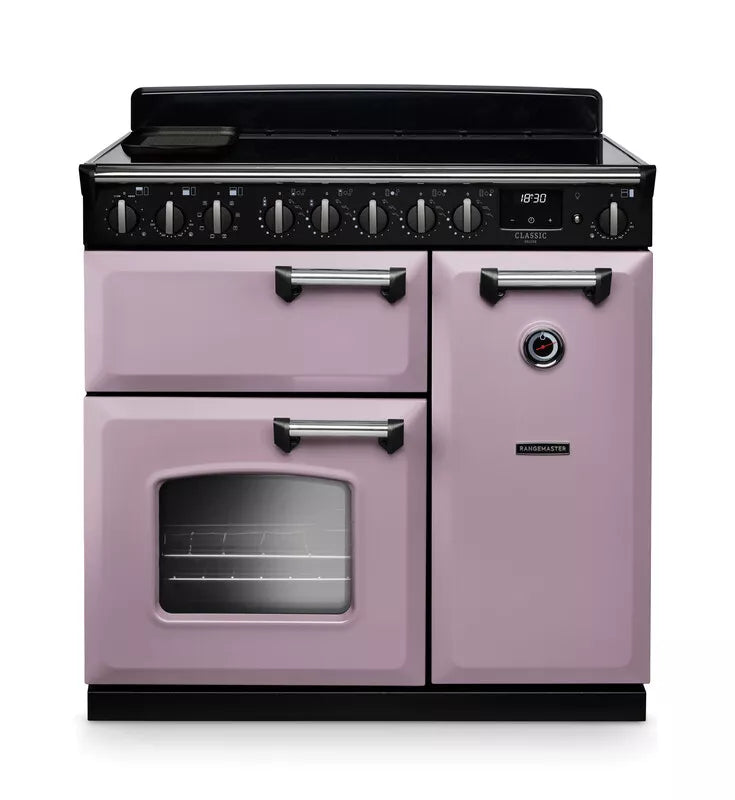 Rangemaster Classic Deluxe 90cm Induction Range Cooker - Heather & Chrome | CLDL90EIPSTB/CM1
