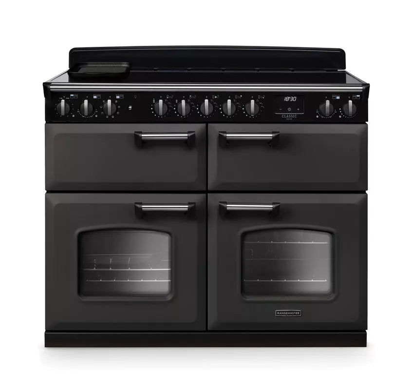 Rangemaster Classic Deluxe 110cm Induction Range Cooker (Slow Cook) - Slate & Chrome | CLDLB110EIPSLT/CM1