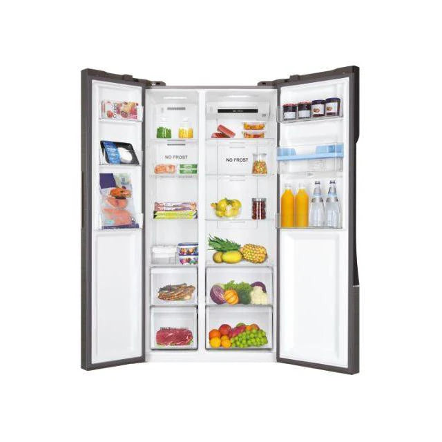 Haier 521L Frost Free Freestanding American Fridge Freezer - Silver | HSR3918EWPG