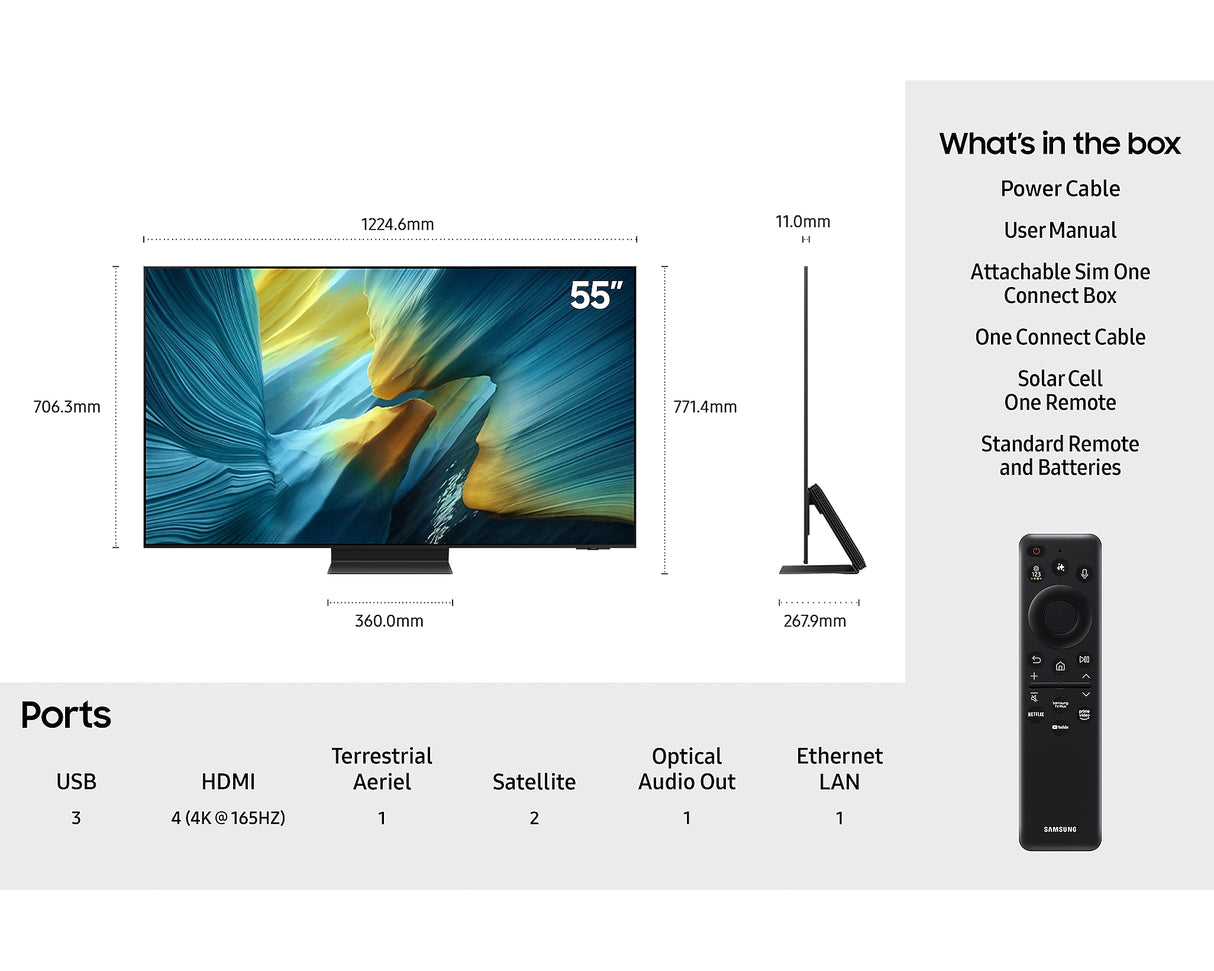 Samsung S95F 55" 4K Ultra HD HDR OLED Smart TV (2025) | QE55S95FATXXU