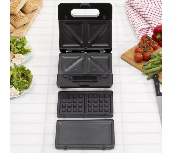 DAEWOO SDA1562 3-in-1 Snack Maker - Black & Silver | SDA1562