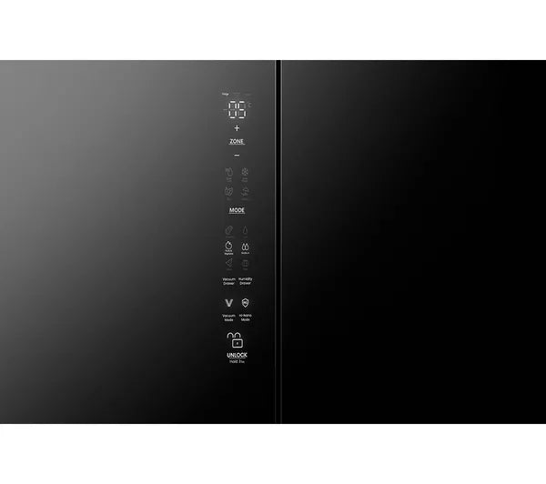 Hisense KitchenFit American Style Fridge Freezer - Black Glass | RQ768N4GBE