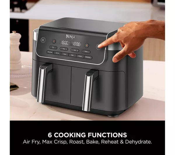 Ninja DualZone 7.6L 2-Drawer Air Fryer - Grey | DZ801UK
