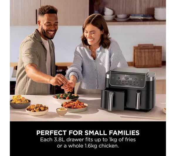 Ninja DualZone 7.6L 2-Drawer Air Fryer - Grey | DZ801UK