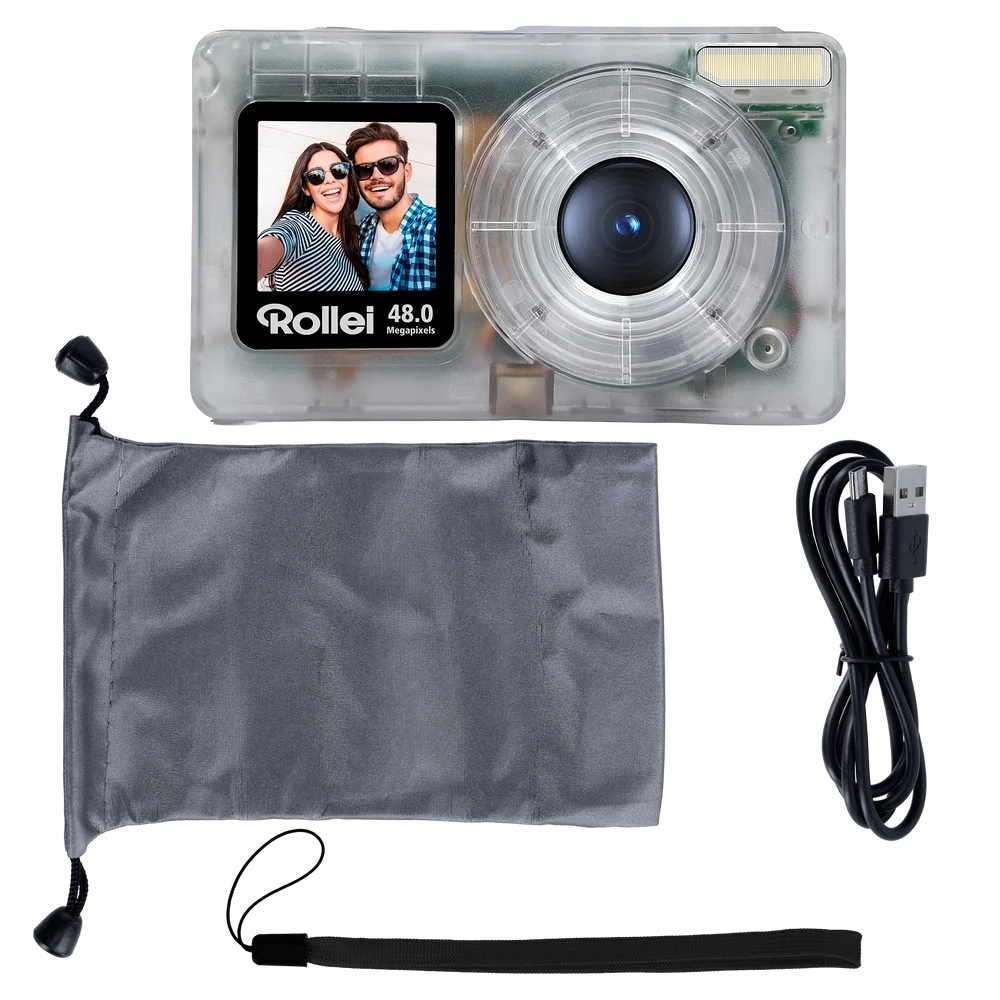 Rollei Compactline Pocket 48MP 4K Digital Camera - Transparent Clear | 12096