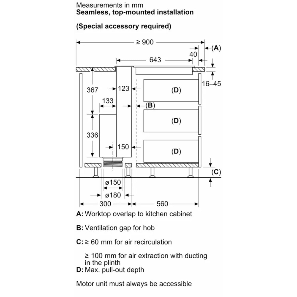 Neff N90 90cm Glass Downdraft Hood I98WMM1S7B
