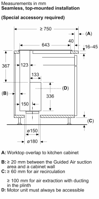 Bosch Series 8 80cm Downdraft Hood DDW88MM60B