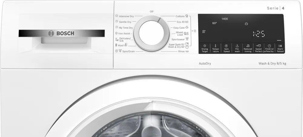 Bosch Series 4 8kg&5kg Washer Dryer White WNA134U8GB