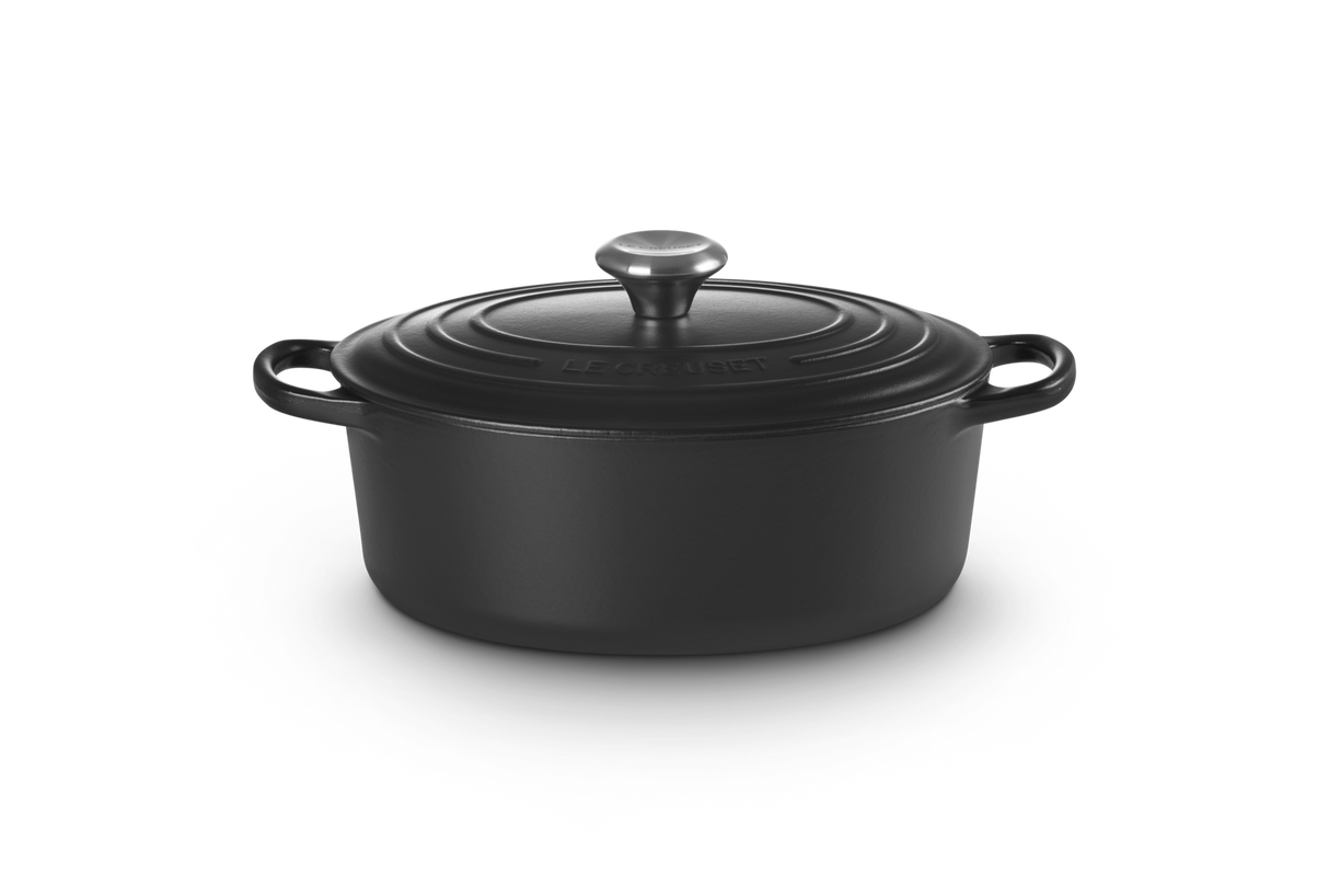 Le Creuset Signature 27cm Cast Iron Oval Casserole - Satin Black | 21178272202430
