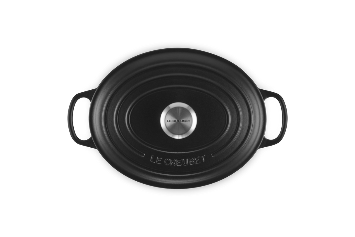 Le Creuset Signature 27cm Cast Iron Oval Casserole - Satin Black | 21178272202430