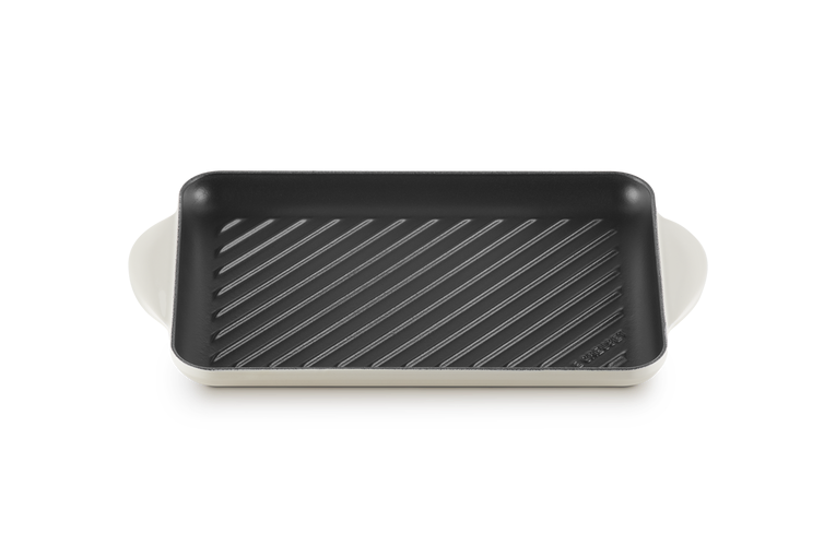 Le Creuset 32cm Cast Iron Rectangular Grill - Meringue | 20202327160460
