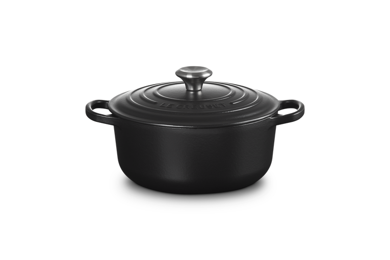 Le Creuset Signature 20cm Cast Iron Round Casserole - Satin Black | 21177200002430