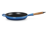 Le Creuset 28cm Cast Iron Frying Pan with Wooden Handle - Azure | 20258282200422