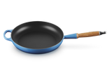 Le Creuset 28cm Cast Iron Frying Pan with Wooden Handle - Azure | 20258282200422