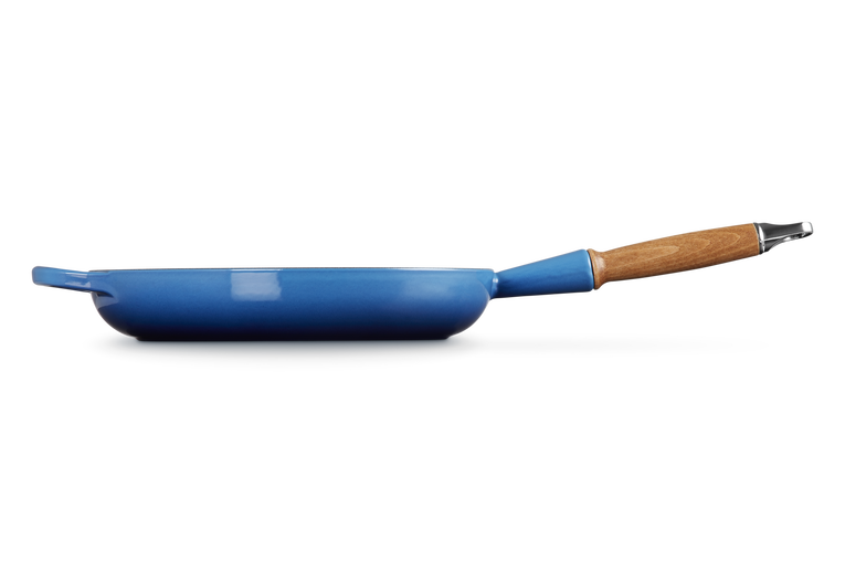 Le Creuset 28cm Cast Iron Frying Pan with Wooden Handle - Azure | 20258282200422