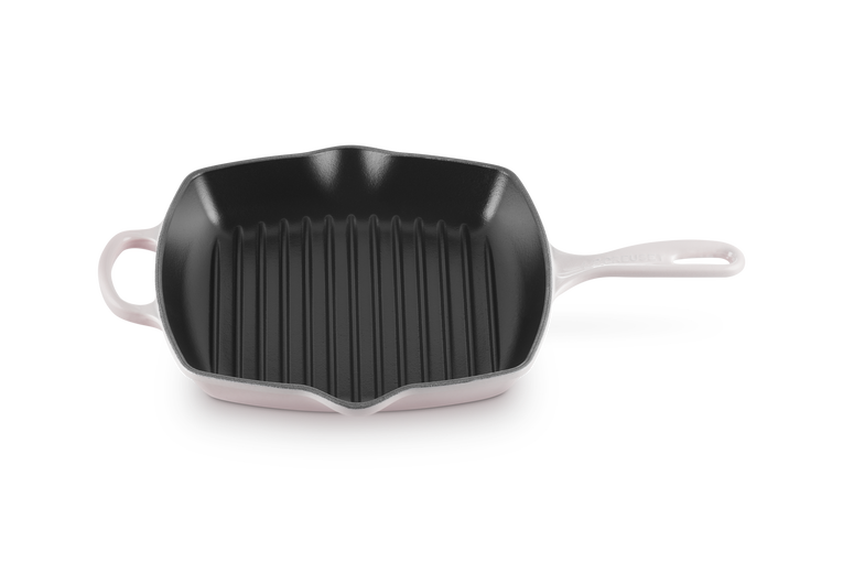 Le Creuset Signature 26cm Cast Iron Square Grillit - Shell Pink | 20183267770422