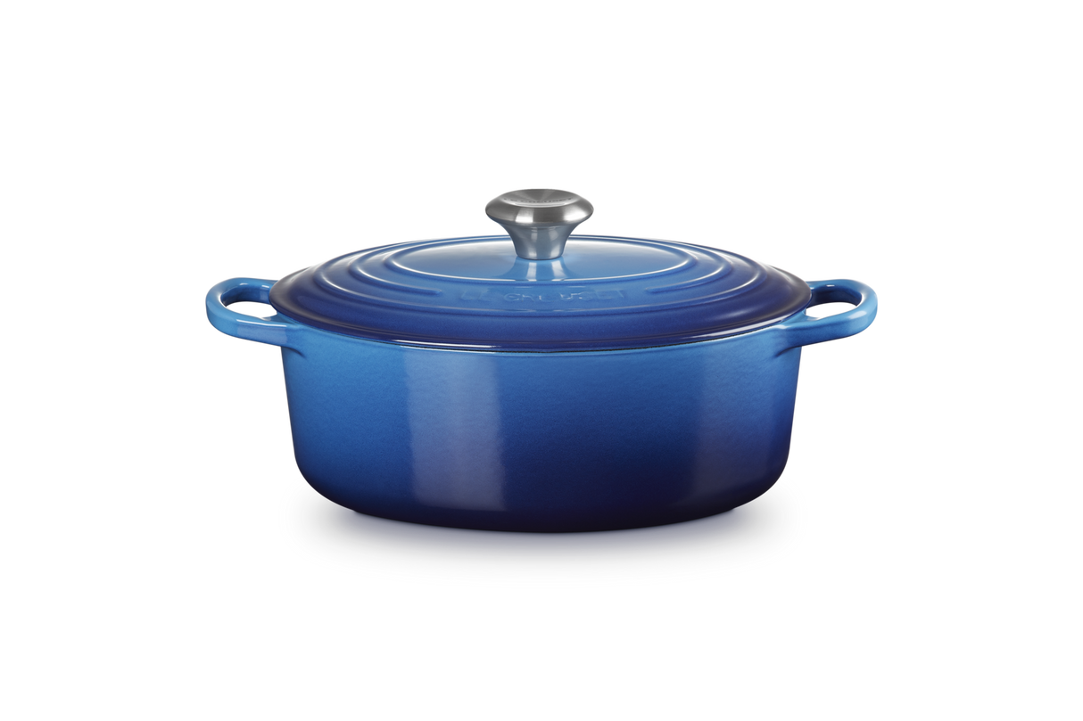 Le Creuset Signature 27cm Cast Iron Oval Casserole - Azure | 21178272202730