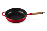 Le Creuset 28cm Cast Iron Sauté Pan with Wooden Handle - Cerise | 20259280600422