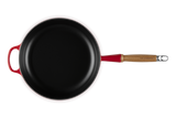 Le Creuset 28cm Cast Iron Sauté Pan with Wooden Handle - Cerise | 20259280600422