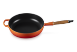 Le Creuset 28cm Cast Iron Sauté Pan with Wooden Handle - Volcanic | 20259280900422
