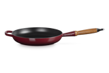 Le Creuset 28cm Cast Iron Frying Pan with Wooden Handle - Garnet | 20258289490422