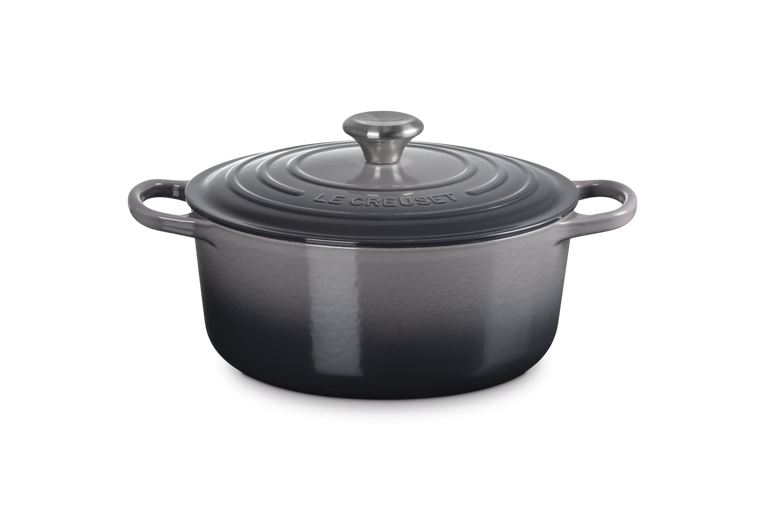 Le Creuset Signature 20cm Cast Iron Round Casserole - Flint | 21177204442430