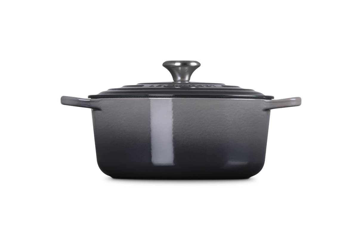 Le Creuset Signature 26cm Cast Iron Round Casserole - Flint | 21177264442430