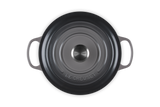 Le Creuset Signature 26cm Cast Iron Round Casserole - Flint | 21177264442430