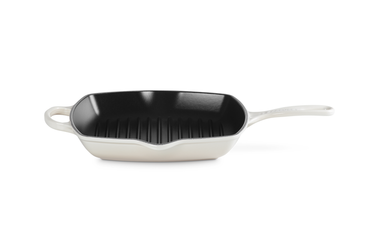 Le Creuset Signature 26cm Cast Iron Square Grillit - Meringue | 20183267160422