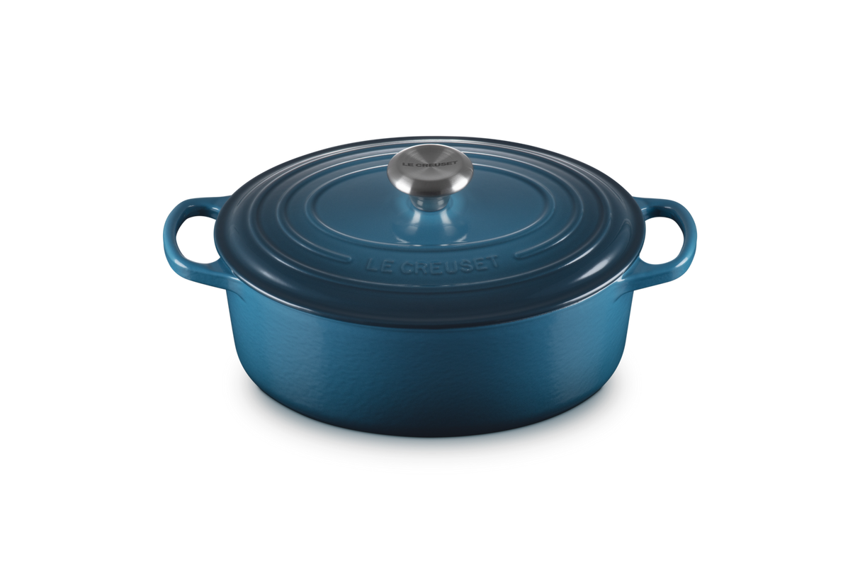 Le Creuset Signature 27cm Cast Iron Oval Casserole - Deep Teal | 21178276422430
