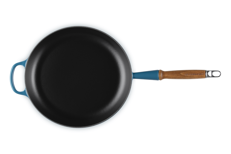 Le Creuset 28cm Cast Iron Frying Pan with Wooden Handle - Deep Teal | 20258286420422