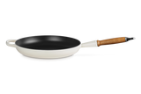 Le Creuset 28cm Cast Iron Frying Pan with Wooden Handle - Meringue | 20258287160422