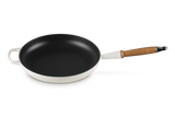 Le Creuset 28cm Cast Iron Frying Pan with Wooden Handle - Meringue | 20258287160422