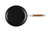 Le Creuset 28cm Cast Iron Frying Pan with Wooden Handle - Meringue | 20258287160422