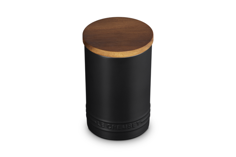 Le Creuset 770ml Stoneware Signature Storage Jar  - Satin Black | 70819770000099