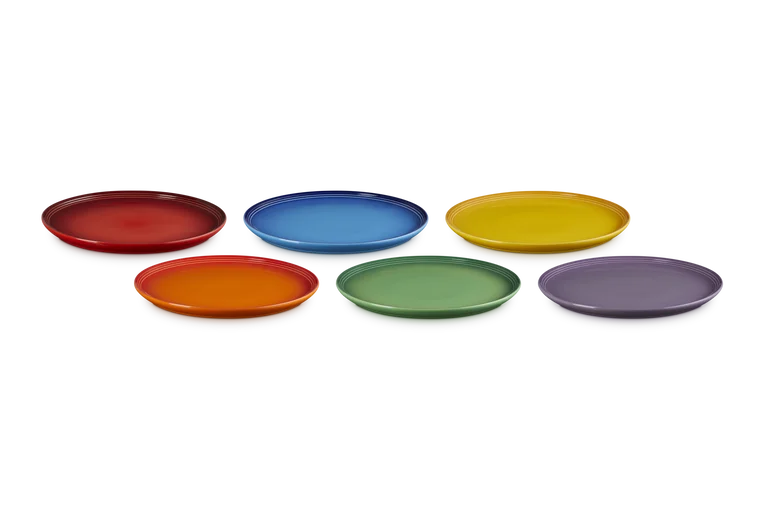 Le Creuset Stoneware Rainbow Set of 6 Dinner Plates | 79357005218000