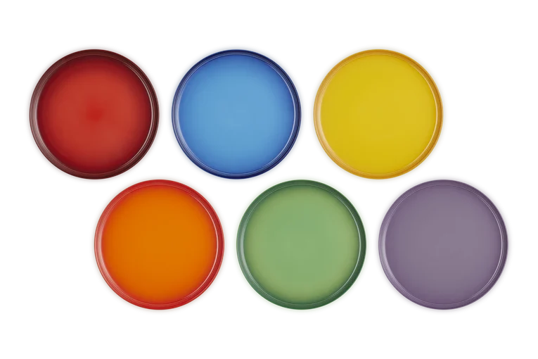 Le Creuset Stoneware Rainbow Set of 6 Dinner Plates | 79357005218000