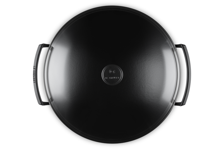 Le Creuset 36cm Cast Iron Wok & Glass Lid - Satin Black | 25304360000460