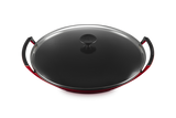 Le Creuset 36cm Cast Iron Wok & Glass Lid - Cerise | 25304360600460
