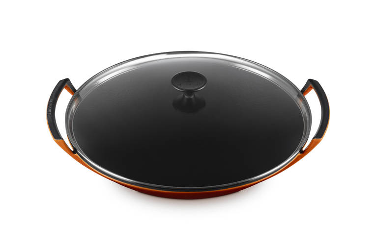 Le Creuset 36cm Cast Iron Wok & Glass Lid - Volcanic | 25304360900460